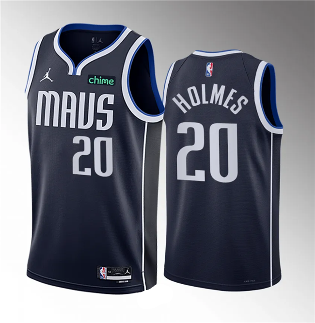 Men's Dallas Mavericks #20 Richaun Holmes Navy 2023 Draft Statement Edition Stitched Basketball Jersey